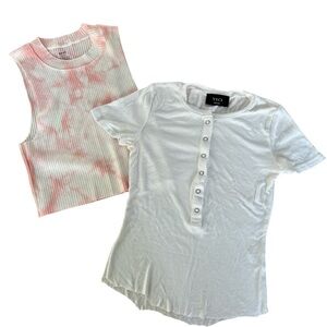 🌟🌟final sale🌟🌟Aerie Cropped Tank Top & Vici White Tee Size Small Bundle